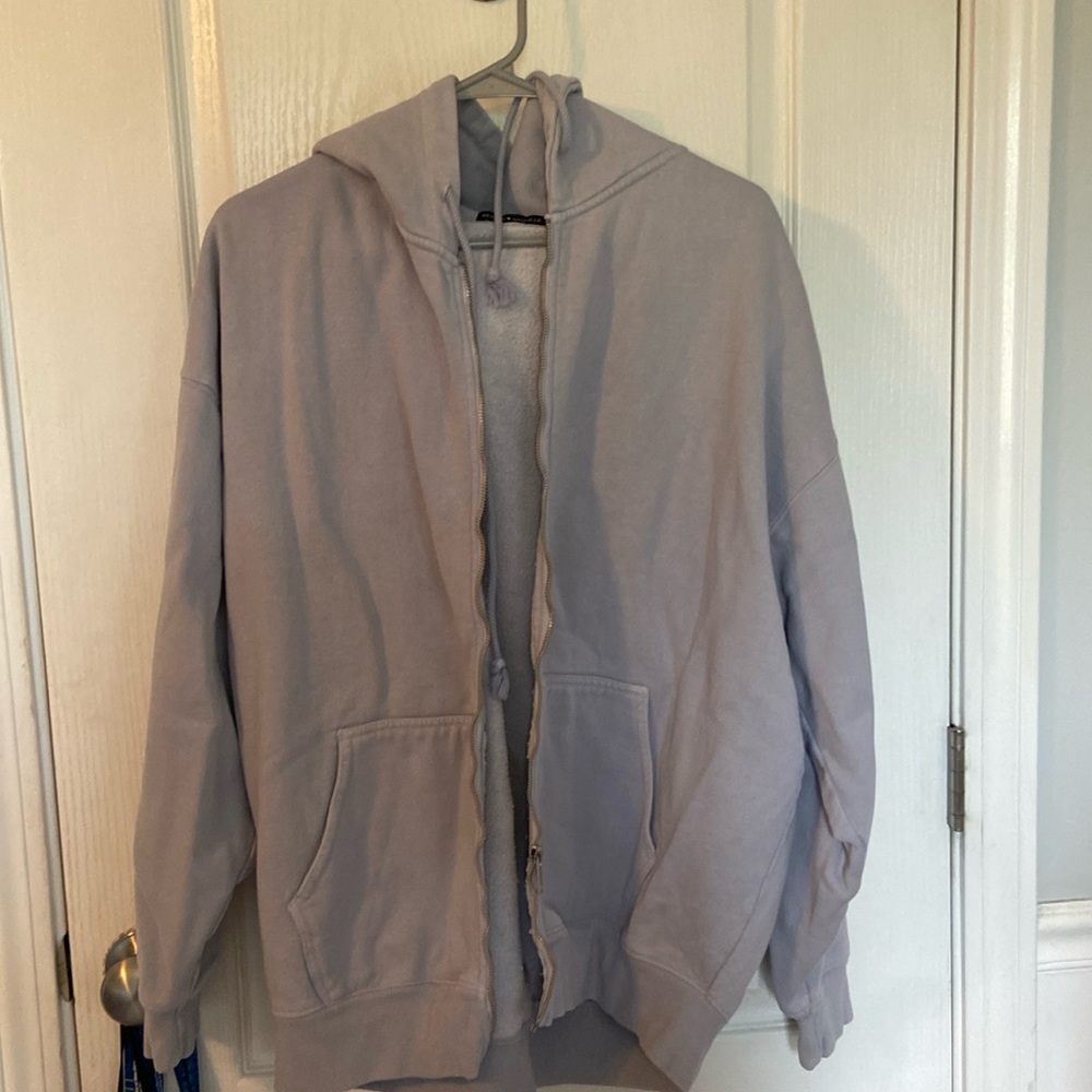 Zip up hoodie, color: purple, size: one size fits all (fits oversized)